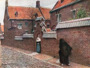 Begijnhof van de Sint-Amandusberg, Gent (kleurenlitho)