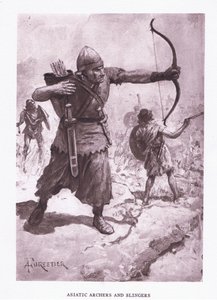 Aziatische boogschutters en slingeraars, illustratie uit De Romeinse Soldaat, 1928