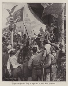 Gelukkig en glorieus, lang moge zij over ons regeren, God Save the Queen!