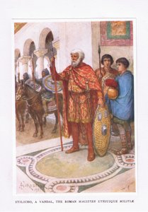Stiliko, een Vandaal, De Romeinse Magister Utriusque Militae, illustratie uit De Romeinse Soldaat, 1928