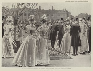 Het koninklijk bezoek aan Ierland, de hertog en hertogin van York op het tuinfeest bij de onderkoninklijke lodge, Dublin door Amedee Forestier