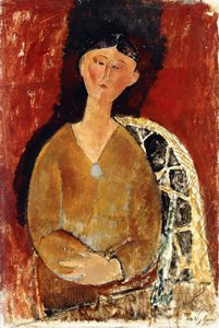 Beatrice Hastings zittend