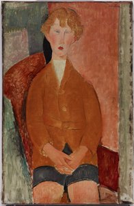 Jongen in korte broek door Amedeo Modigliani