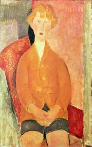 Jongen in korte broek, ca. 1918 door Amedeo Modigliani