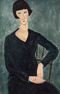 Zittende Vrouw in Blauwe Jurk, 1918-1919