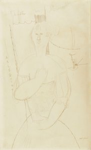 Harlekijn, c.1915 door Amedeo Modigliani