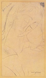 Hoofd - Bairon door Amedeo Modigliani