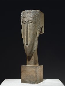 Hoofd, ca. 1910-12 door Amedeo Modigliani