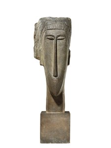 Hoofd, ca. 1910-12 door Amedeo Modigliani