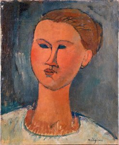 Hoofd van een jonge vrouw door Amedeo Modigliani