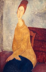 Jeanne Hébuterne met gele trui door Amedeo Modigliani