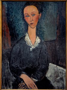 De vrouw met de witte kraag door Amedeo Modigliani