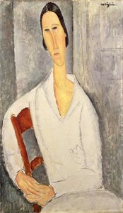 Madame Hanka Zborowska Leunend op een Stoel, 1919 door Amedeo Modigliani