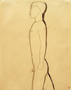Man in profiel door Amedeo Modigliani