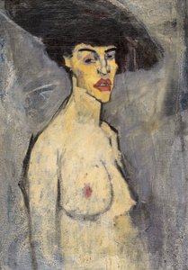 Naakt met een hoed door Amedeo Modigliani