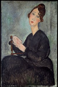 Portret van Dedie (Odette Hayden) Schilderij door Amedeo Modigliani (1884-1920) 1918 Zon. 0,92x0,6 m - Parijs, Musée national d