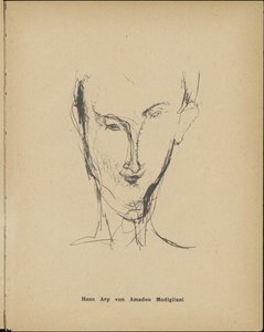 Portret van Hans Arp door Amedeo Modigliani