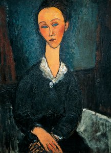 Vrouw met witte kraag, portret van Lunia Czechowska