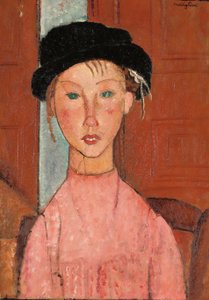 Jong meisje met een baret, 1918 door Amedeo Modigliani