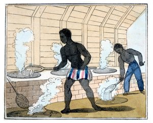 Het koken en koelen van de suiker, 1826