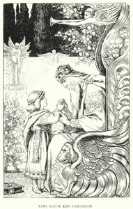 Koning Elyon en Paedarion (gravure) door Amelia M. (attr.to) Bowerley or Bauerle