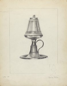 Camphene lamp door Amelia Tuccio