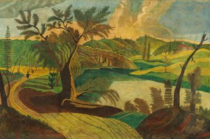 Gestileerd Landschap door American 19th Century