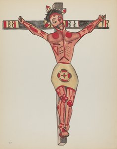 Plaat 27: Christus Gekruisigd, Mora: Uit Portfolio "Spaanse Koloniale Ontwerpen van New Mexico" door American 20th Century
