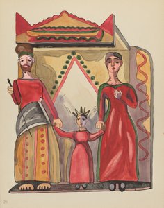 Blad 28: De Heilige Familie: Uit Portfolio "Spaanse Koloniale Ontwerpen van New Mexico" door American 20th Century
