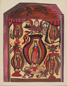 Plaat 32: Onze Lieve Vrouw van Guadalupe": Uit Portfolio "Spaanse Koloniale Ontwerpen van New Mexico" door American 20th Century