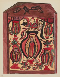 Plaat 32: Onze Lieve Vrouw van Guadalupe: Uit Portfolio "Spaanse Koloniale Ontwerpen van New Mexico" door American 20th Century