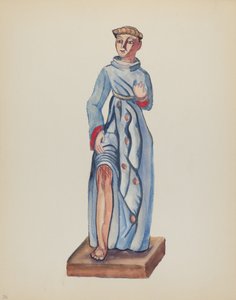 Sint Rochus: Uit Portfolio "Spaanse Koloniale Ontwerpen van New Mexico" door American 20th Century
