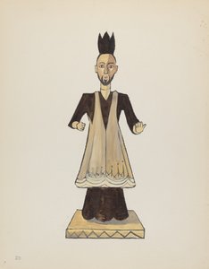Plaat 39: St. Johannes Nepomuk Bulto: Uit Portfolio "Spaanse Koloniale Ontwerpen van New Mexico" door American 20th Century