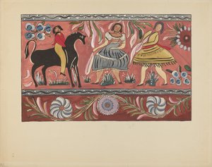 Blad 42: Geschilderd Kistontwerp: Uit Portfolio "Spaanse Koloniale Ontwerpen van New Mexico" door American 20th Century