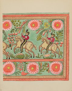 Plaat 43: Geschilderd Kistontwerp: Uit Portfolio "Spaanse Koloniale Ontwerpen van New Mexico" door American 20th Century