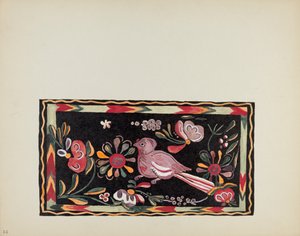 Plaat 44: Geschilderd Kistontwerp: Uit Portfolio "Spaanse Koloniale Ontwerpen van New Mexico" door American 20th Century