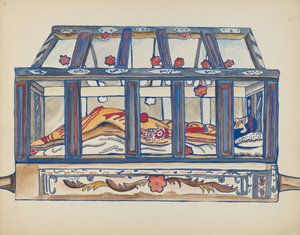 Plaat 4: Christus in het graf: Uit portfolio "Spaanse koloniale ontwerpen van New Mexico" door American 20th Century