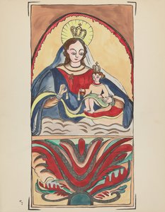 Onze-Lieve-Vrouw van de Berg Carmel: Uit Portfolio "Spaanse Koloniale Ontwerpen van New Mexico" door American 20th Century