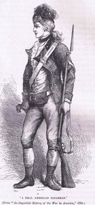 Een echte Amerikaanse scherpschutter, illustratie uit Cassells Geschiedenis van de Verenigde Staten uitgegeven door Cassell, Petter & Galpin, c.1900