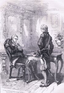 Lafayette en Washington, illustratie uit Cassells Geschiedenis van de Verenigde Staten gepubliceerd door Cassell, Petter & Galpin, ca. 1900 (litho) door American English school
