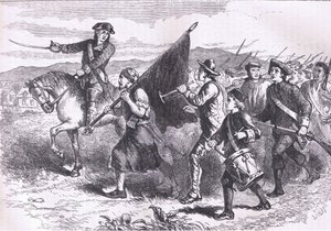De menigte in Springfield met de zwarte vlag, illustratie uit Cassells Geschiedenis van de Verenigde Staten gepubliceerd door Cassell, Petter & Galpin, ca. 1900 door American English school