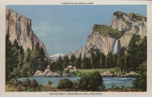 Californië: Yosemite National Park, de poort vanaf Bridal Veil Meadows (foto)