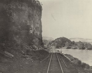 Castle Rock, New River (zwart-wit foto)