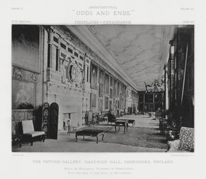 Open haard: De Schilderijgalerij, Hardwick Hall, Derbyshire, Engeland door American Photographer (after)