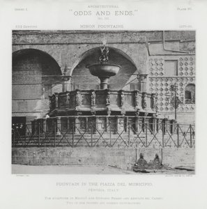 Fontein op het Piazza Del Municipio, Perugia, Italië door American Photographer (after)