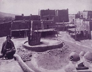 Binnenhof van een Pueblo-stad, Arizona