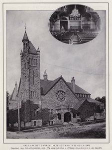 Jamestown, NY: Eerste Baptistenkerk, Exterieur en Interieur