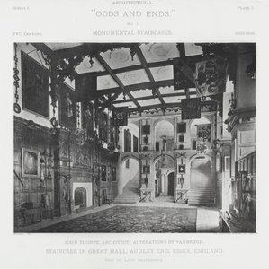 Trap in de Grote Zaal, Audley End, Essex, Engeland