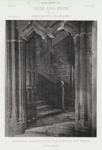 Trap die leidt van het klooster, San Tomas, Avila, Spanje