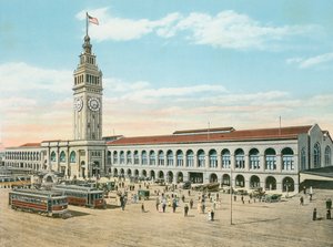 Het Ferry Building, aan het einde van Market Street, San Francisco, Californië door American Photographer (after)